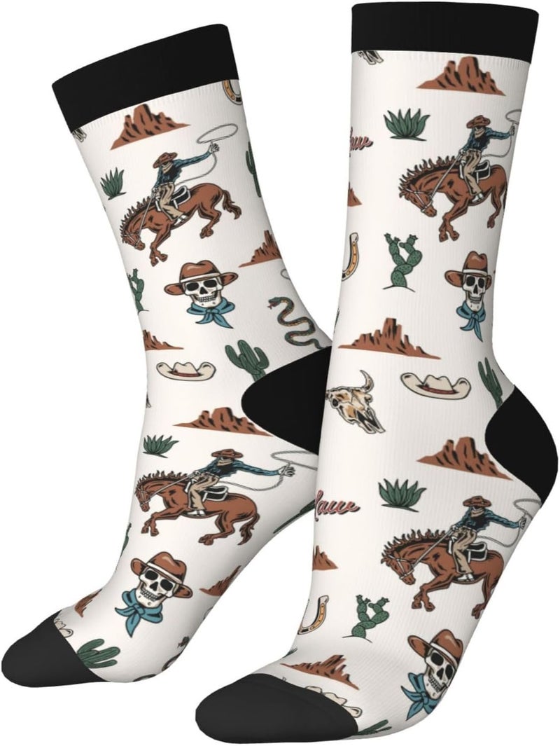Poream Novelty Funny Crew Socks, Cool Breathable Dress Socks Gift For Men Women - Image 1